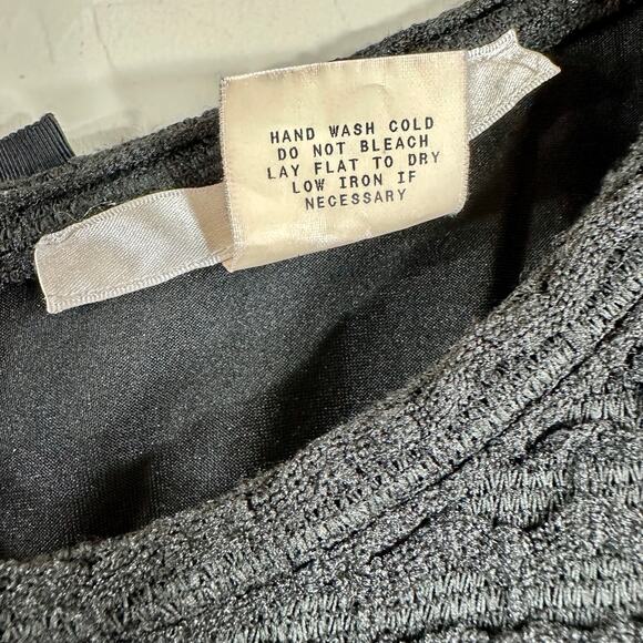 Studio M Women's Dress Black Textured Knit Sleeveless Short A Line‎ Dress Size L - Picture 8 of 9